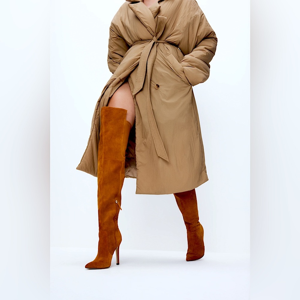 Good American Emma Over-the-knee boots in Tobacco